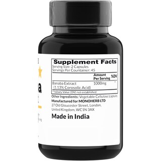 Foto 2 | Suplemento Monoherb Banaba Extract 1000 Mg 90 Cápsulas - Venta Internacional.