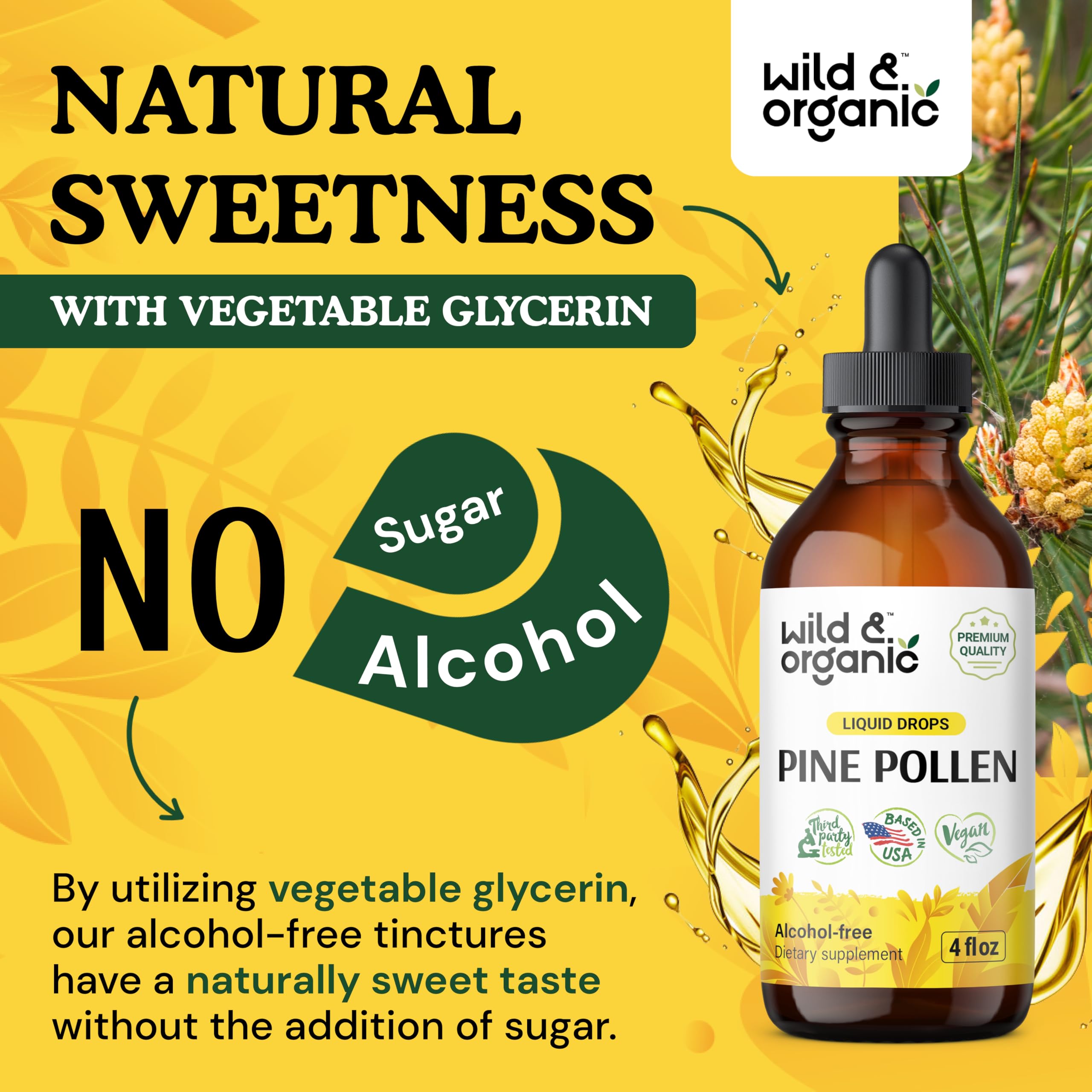 Foto 7 pulgar | Suplemento De Tintura De Polen De Pino Silvestre Y Orgánico 120 Ml - Venta Internacional.