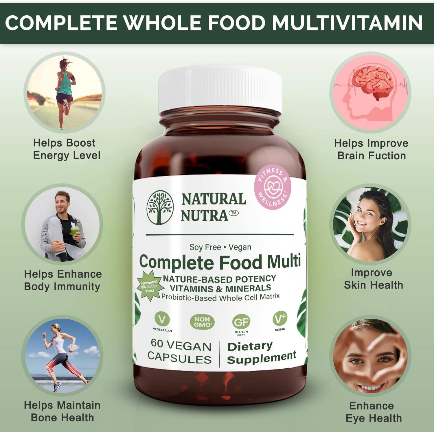 Foto 4 pulgar | Suplemento Multivitamínico Natural Nutra Whole Food 60 Cápsulas - Venta Internacional.