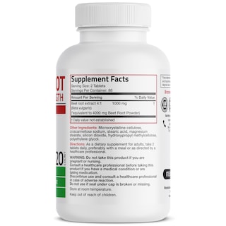 Foto 2 | Suplemento Bronson Beet Root Double Strength 4000 Mg 120 Comprimidos - Venta Internacional