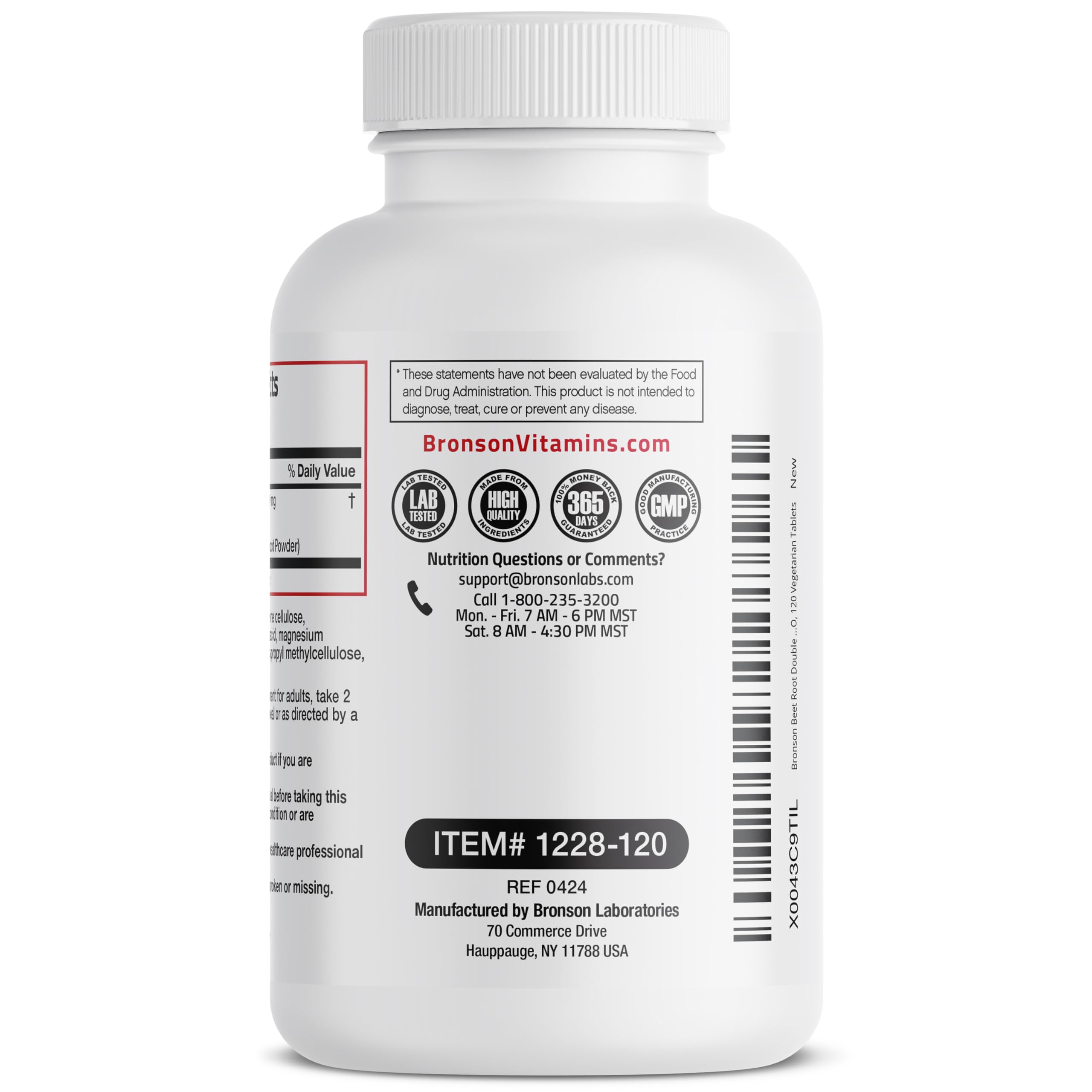 Foto 8 pulgar | Suplemento Bronson Beet Root Double Strength 4000 Mg 120 Comprimidos - Venta Internacional
