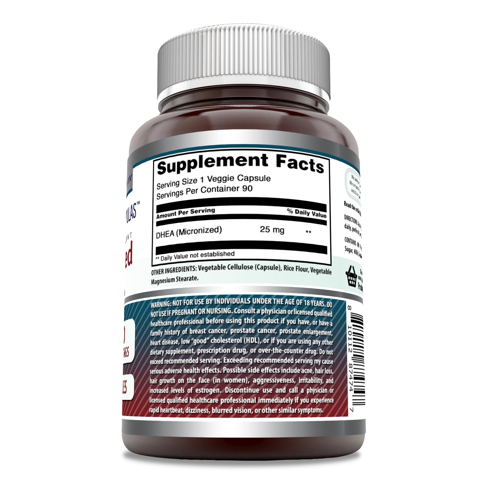 Foto 3 pulgar | Suplemento Amazing Formulas Con Dhea Micronizada, 25 Mg, 90 Cápsulas - Venta Internacional.