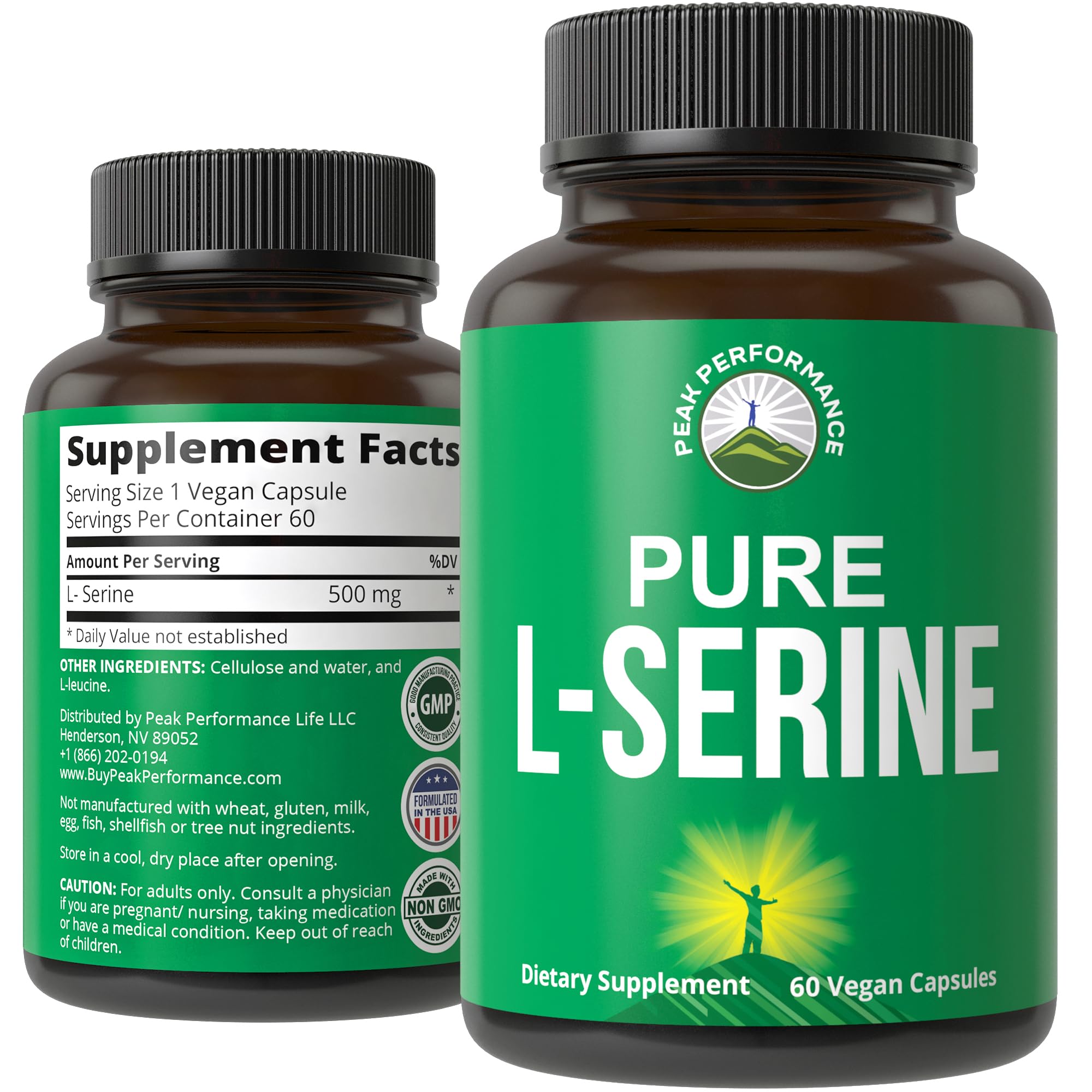 Foto 2 pulgar | Suplemento Peak Performance, Cápsulas De L-serina, 500 Mg (60 Porciones) - Venta Internacional.