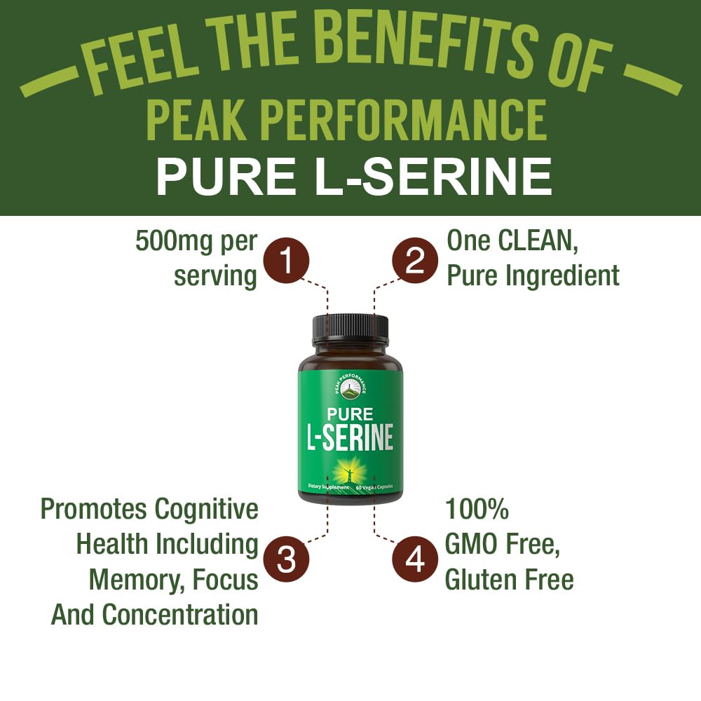 Foto 2 | Suplemento Peak Performance, Cápsulas De L-serina, 500 Mg (60 Porciones) - Venta Internacional.
