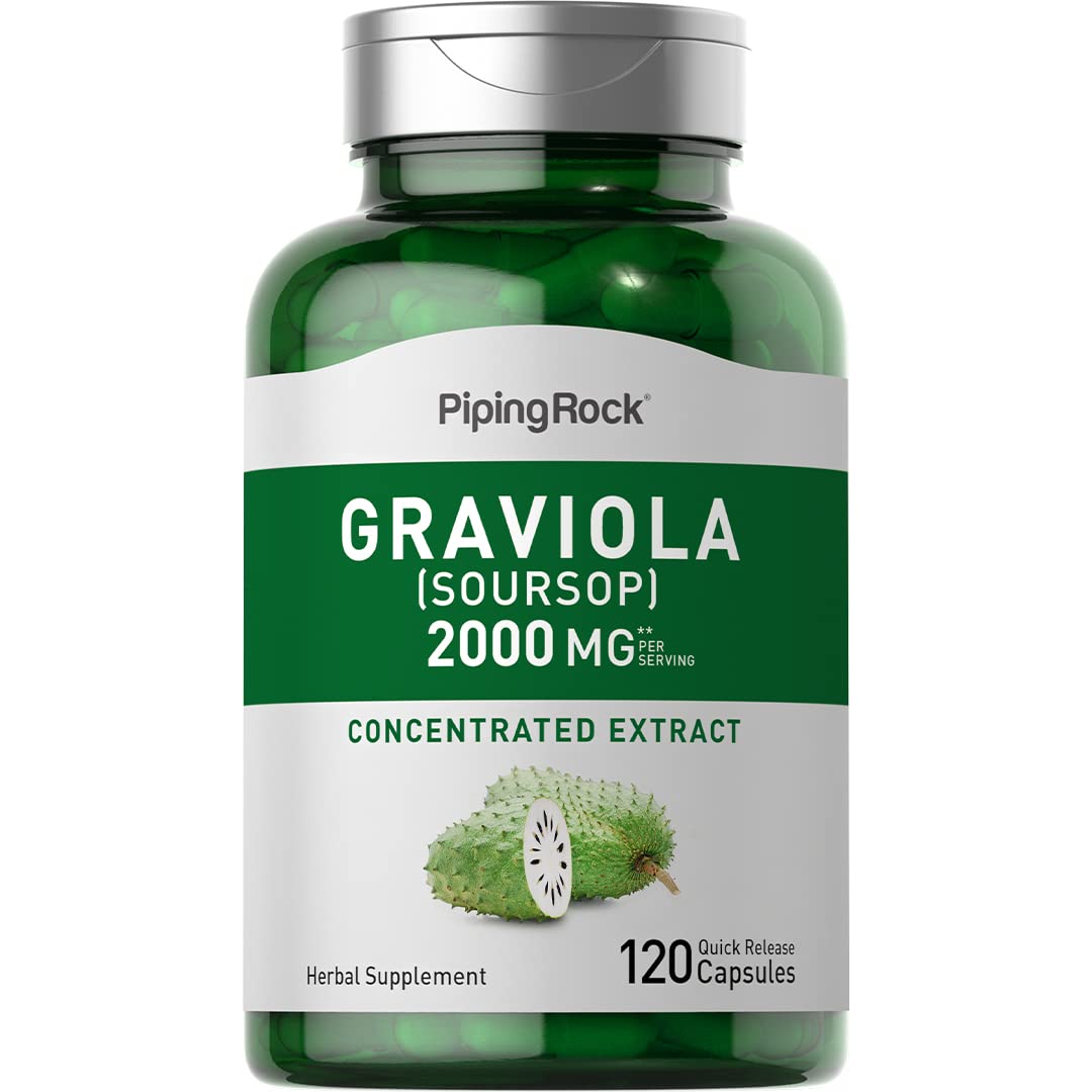 Foto 1 | Suplemento Piping Rock, Cápsulas De Guanábana, Graviola, 2000 Mg, 120 °c - Venta Internacional.