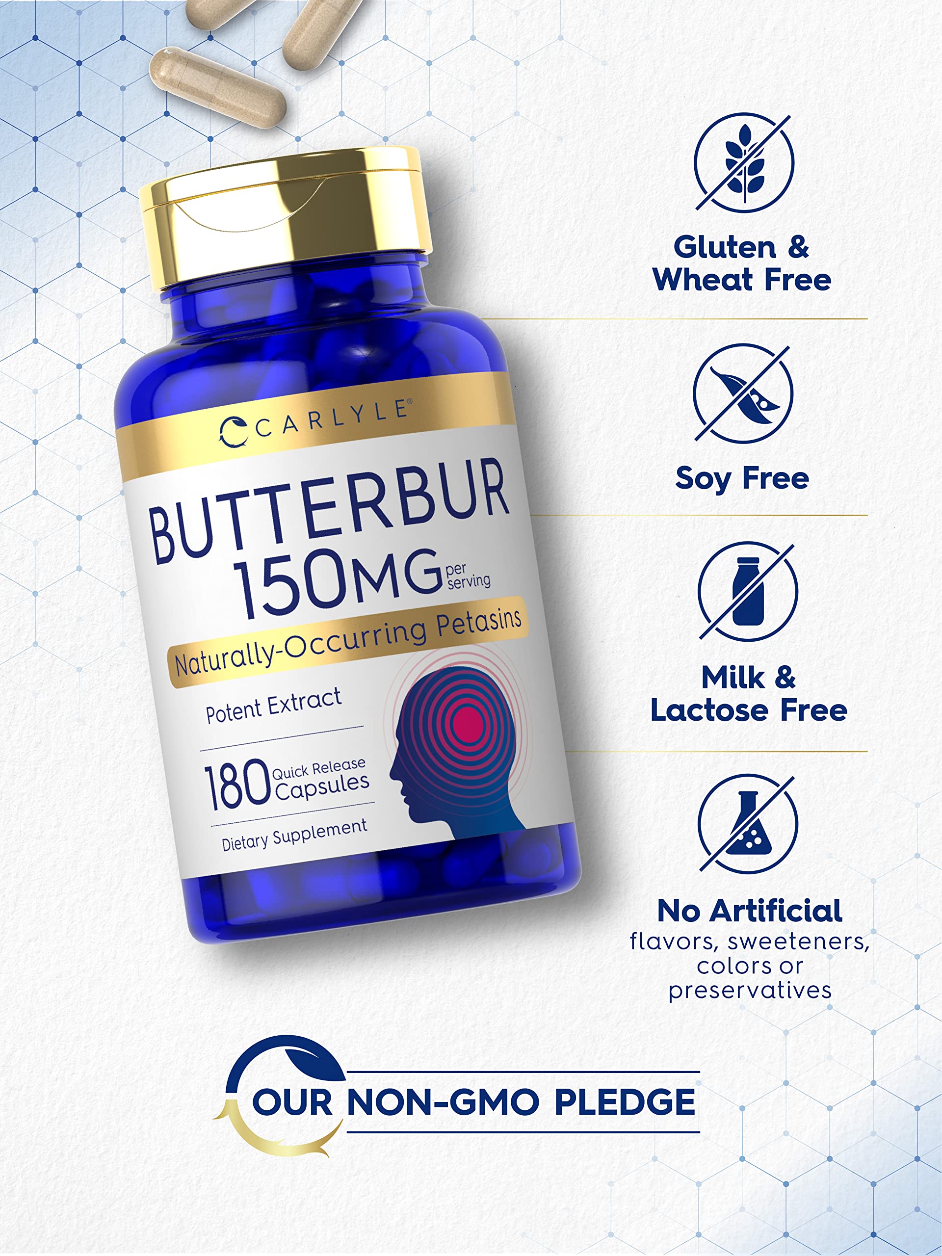 Foto 4 | Suplemento De Extracto De Petasita De Carlyle 150 Mg 180 Cápsulas - Venta Internacional.