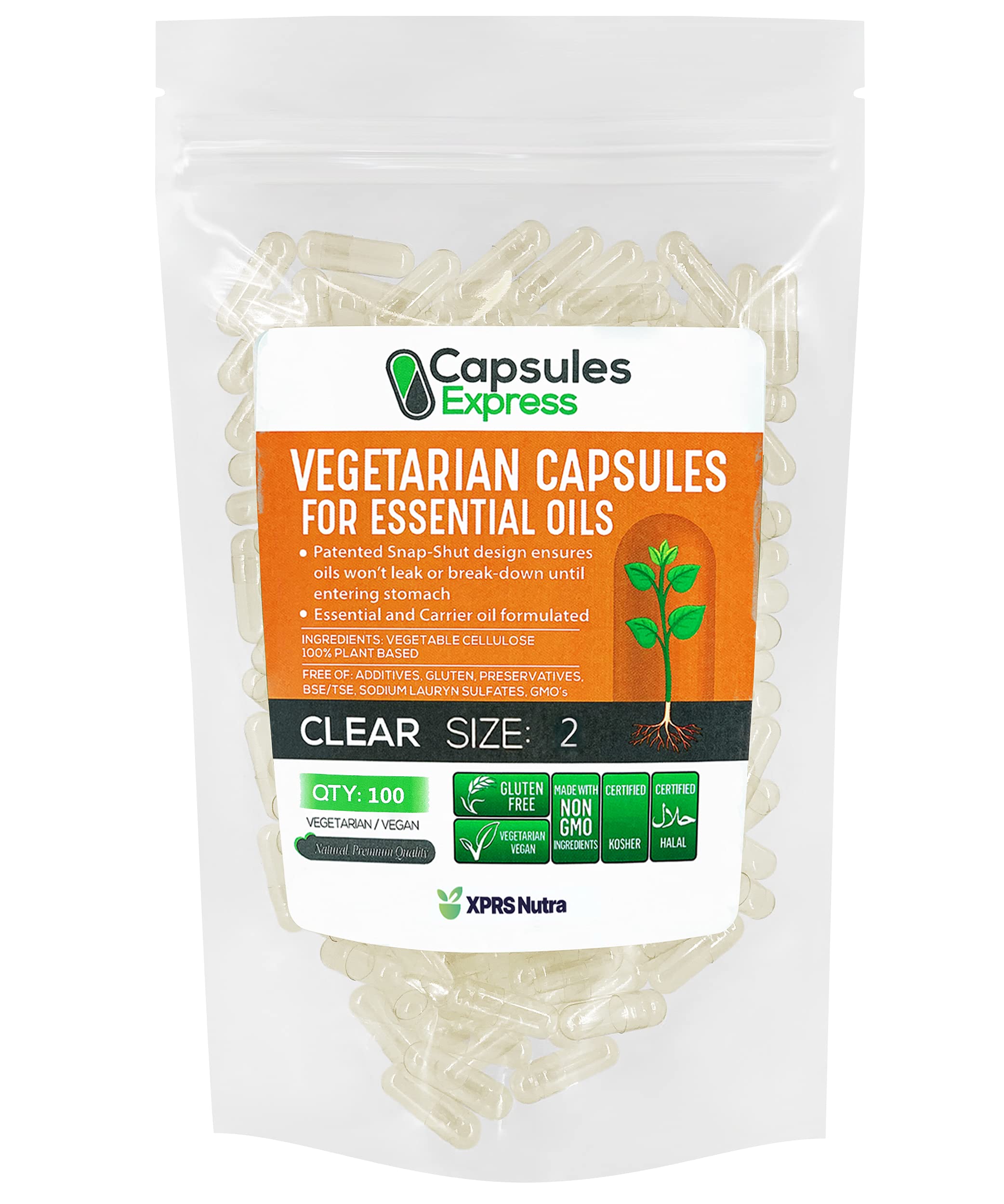 Foto 2 pulgar | Cápsulas Veganas Vacías Xprs Nutra Tamaño 2, 100 Unidades - Venta Internacional.