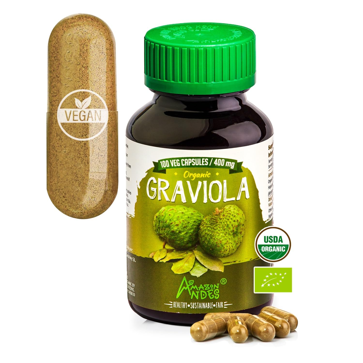 Foto 2 pulgar | Suplemento Amazon Andes Graviola En Cápsulas 100 Píldoras - Venta Internacional.