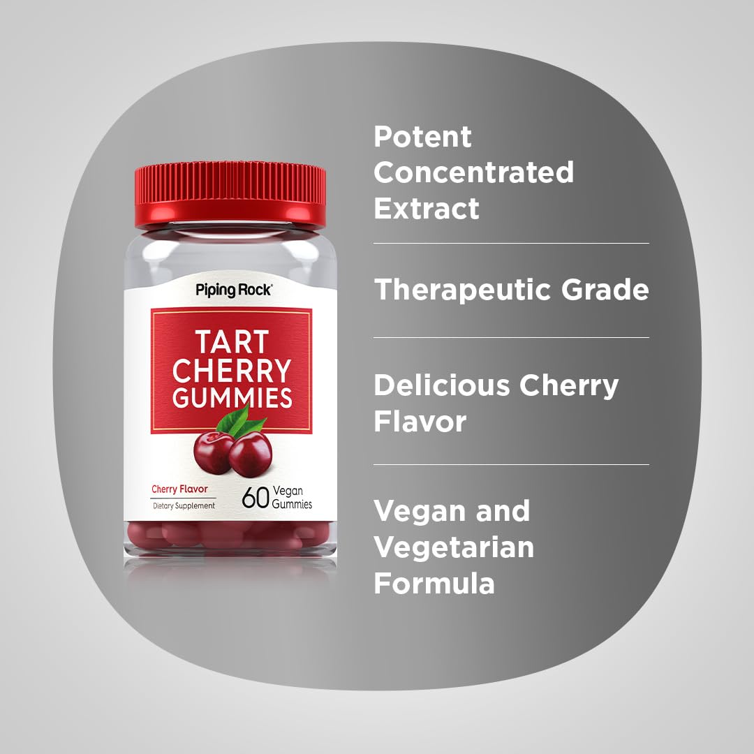 Foto 4 | Gomitas De Cereza Supplement Piping Rock Tart, 60 Unidades, Veganas - Venta Internacional.