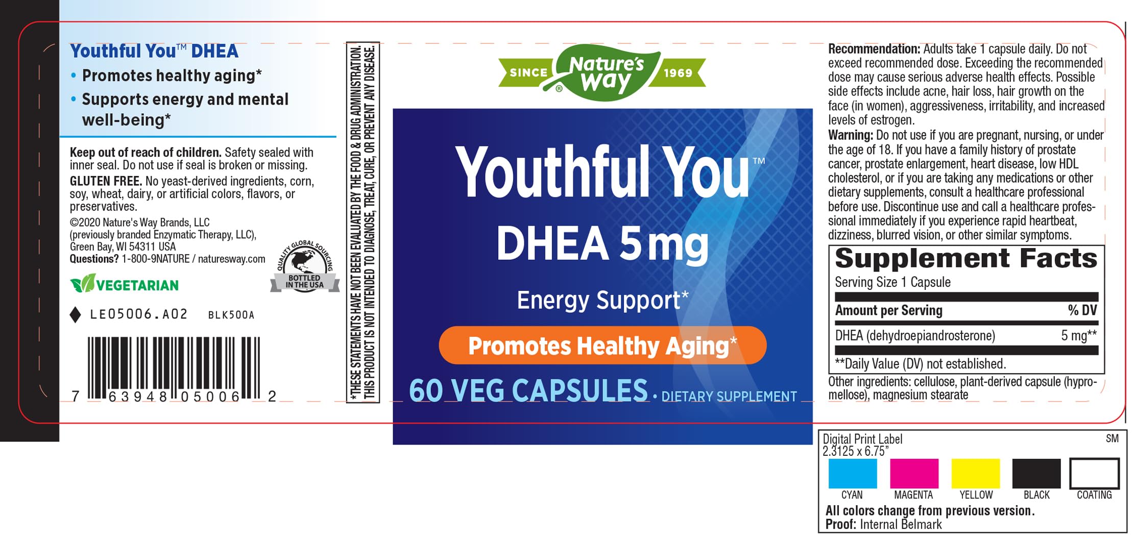 Foto 3 | Suplemento Nature's Way Youthful You Dhea 5 Mg 60 Cápsulas - Venta Internacional.