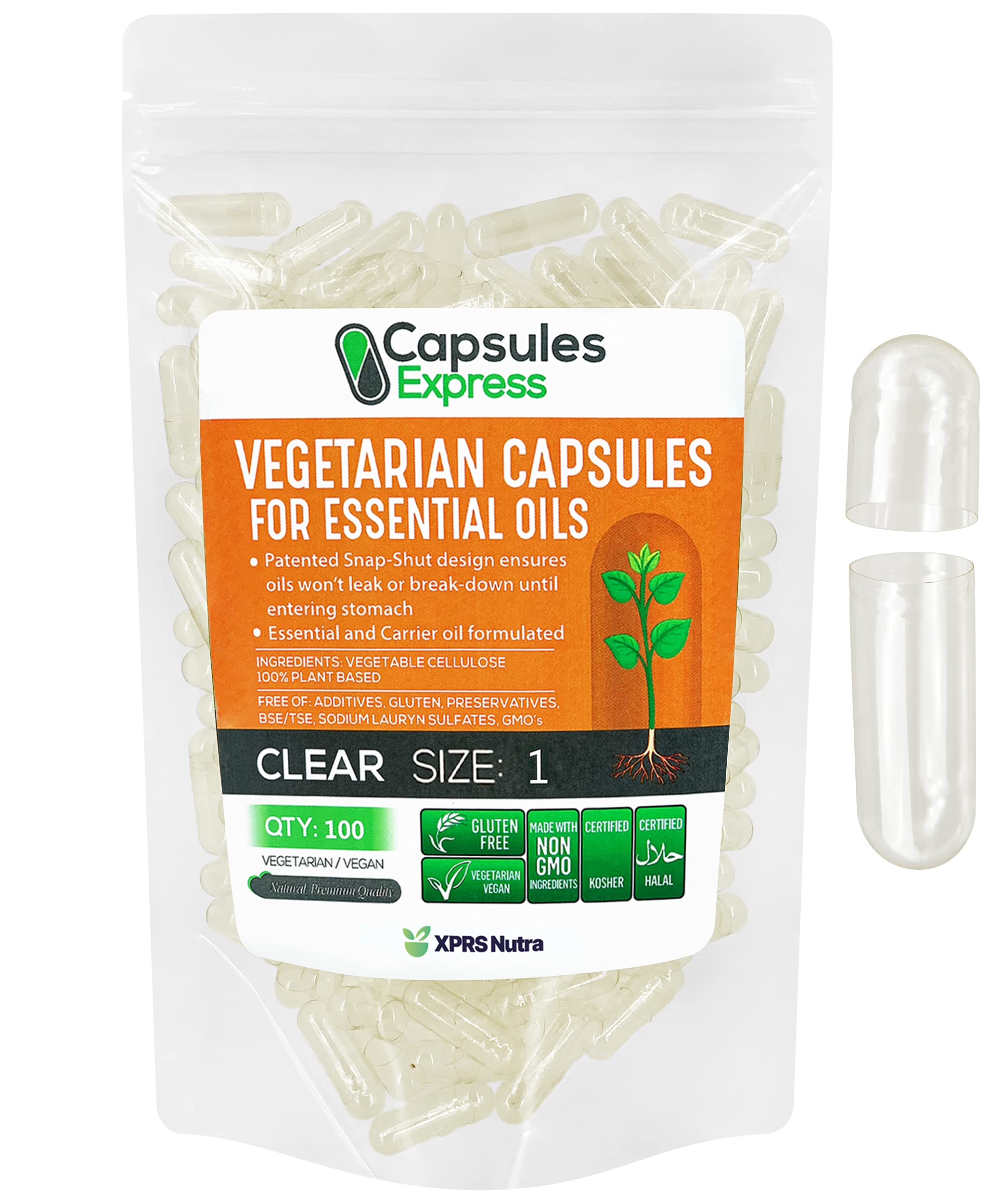 Foto 2 pulgar | Cápsulas Veganas Vacías Xprs Nutra Tamaño 1, 100 Unidades - Venta Internacional.