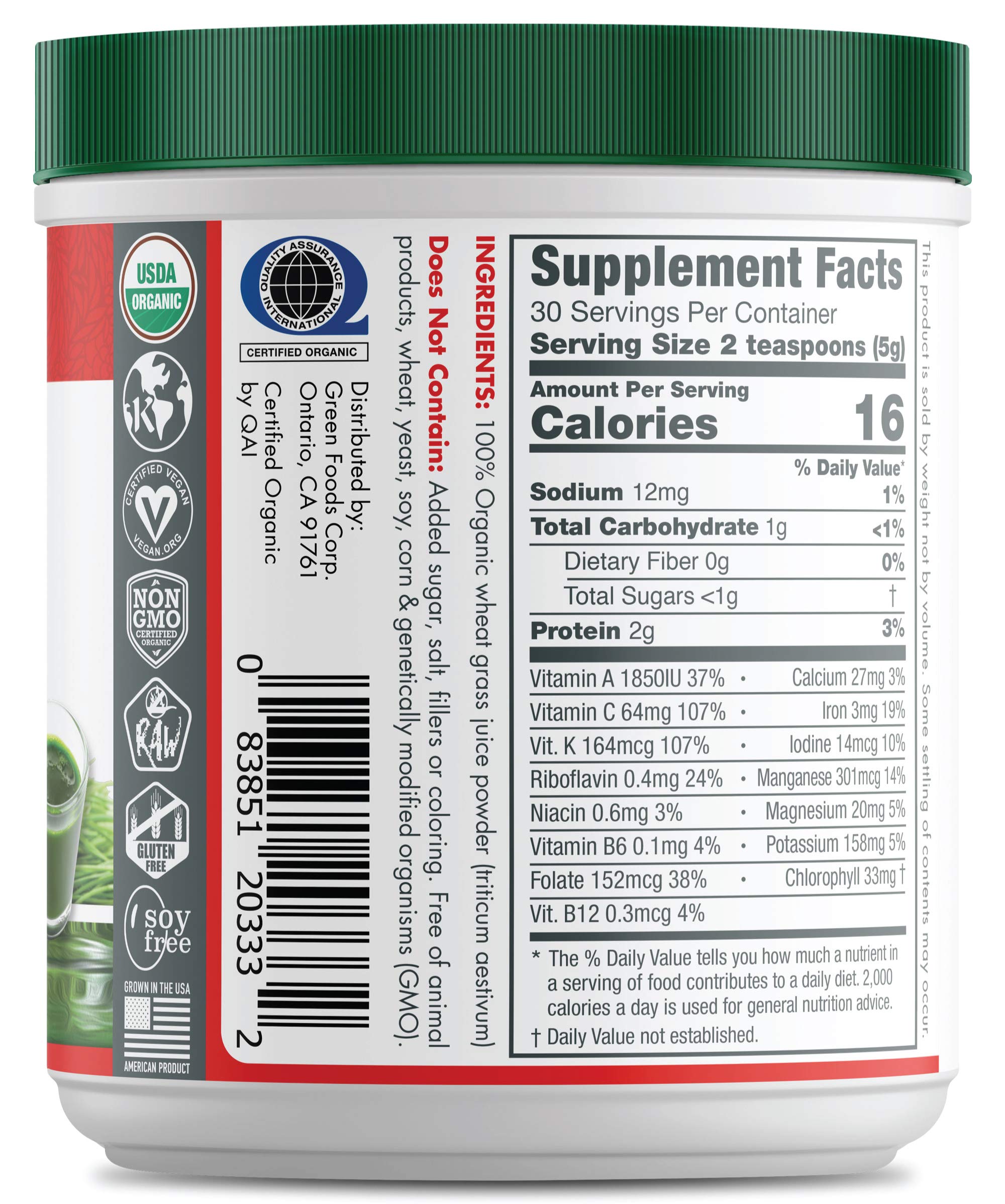 Foto 3 pulgar | Suplemento Green Foods Wheat Grass Shot, 30 Porciones, 150 Ml - Venta Internacional.