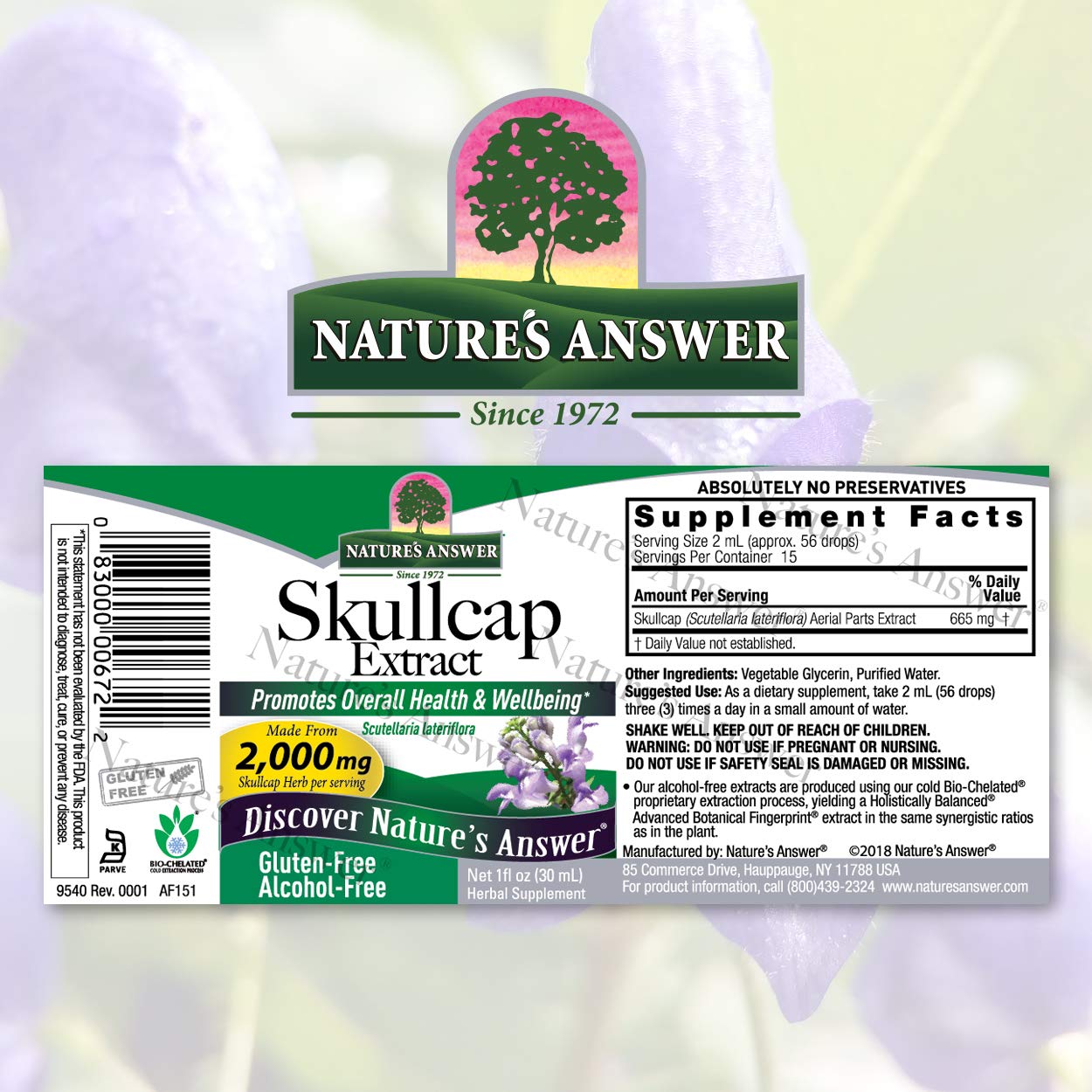 Foto 3 pulgar | Suplemento De Extracto De Hierba De Escutelaria De Nature's Answer, 30 Ml - Venta Internacional.