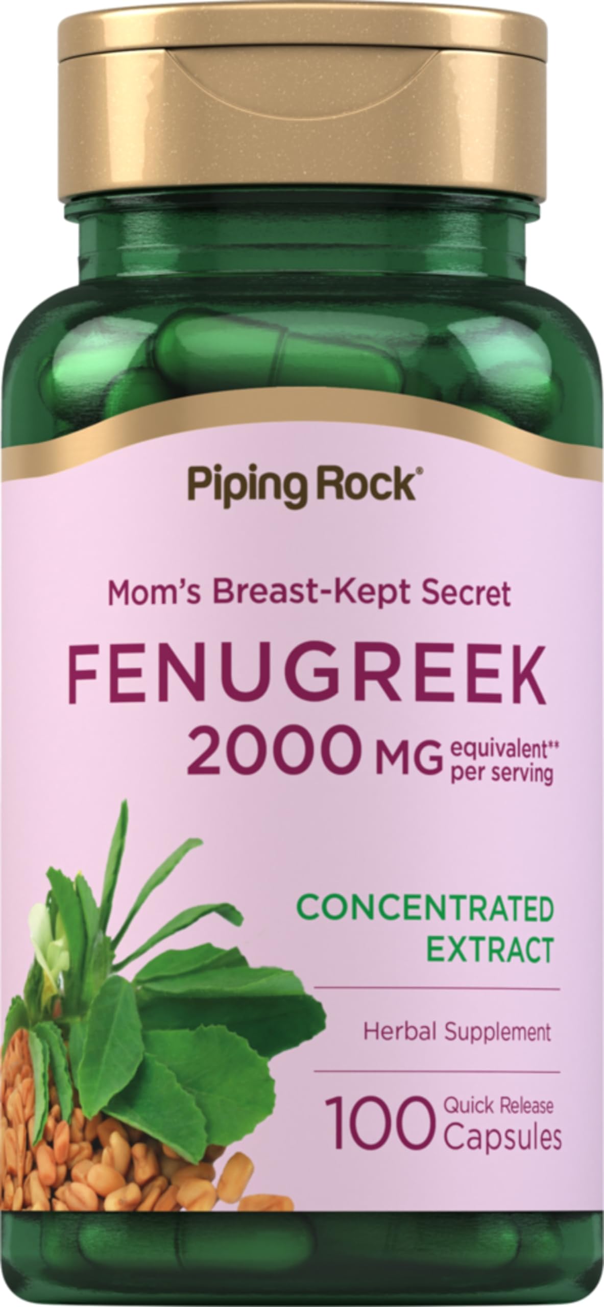 Foto 1 | Suplemento Piping Rock, Cápsulas De Alholva, 2000 Mg, 100 Píldoras - Venta Internacional.