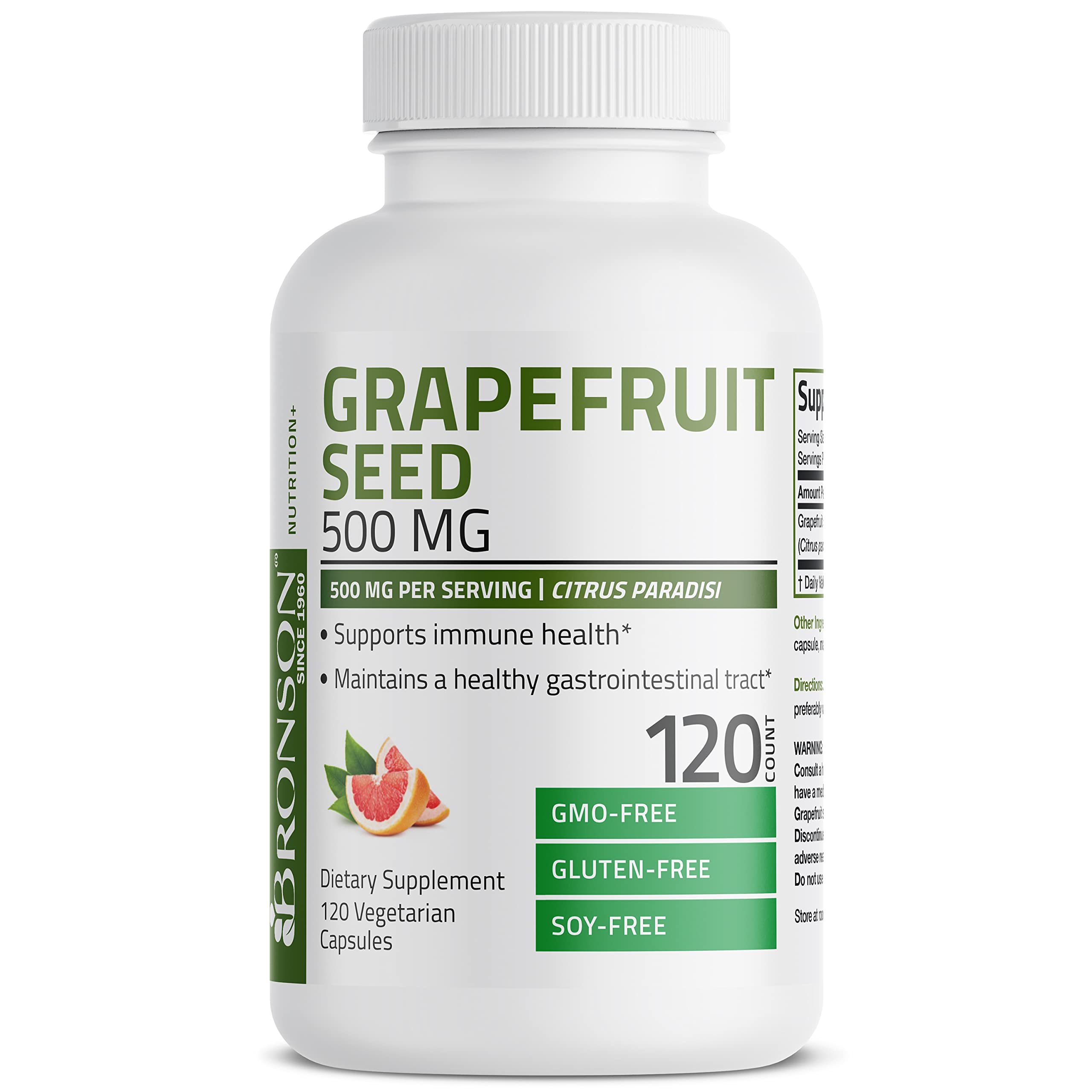 Suplemento De Extracto De Semilla De Pomelo Bronson 500 Mg 120 Cápsulas - Venta Internacional.