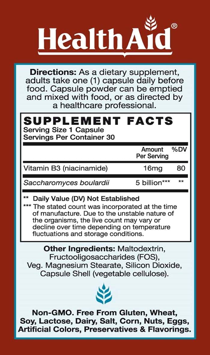 Foto 3 pulgar | Suplemento Healthaid Sacardi De 5 Mil Millones Con Vitamina B3, 30 Unidades - Venta Internacional.