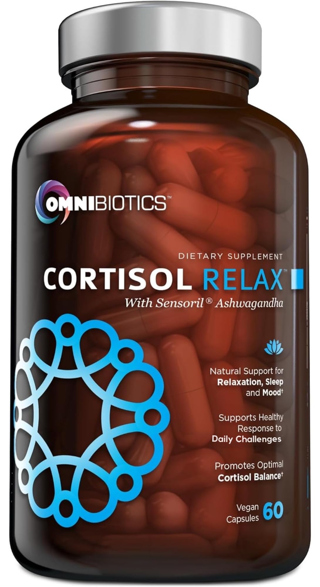 Suplemento Cortisol Relax de Omnibiotics con Ashwagandha 60 Cápsulas - Venta Internacional
