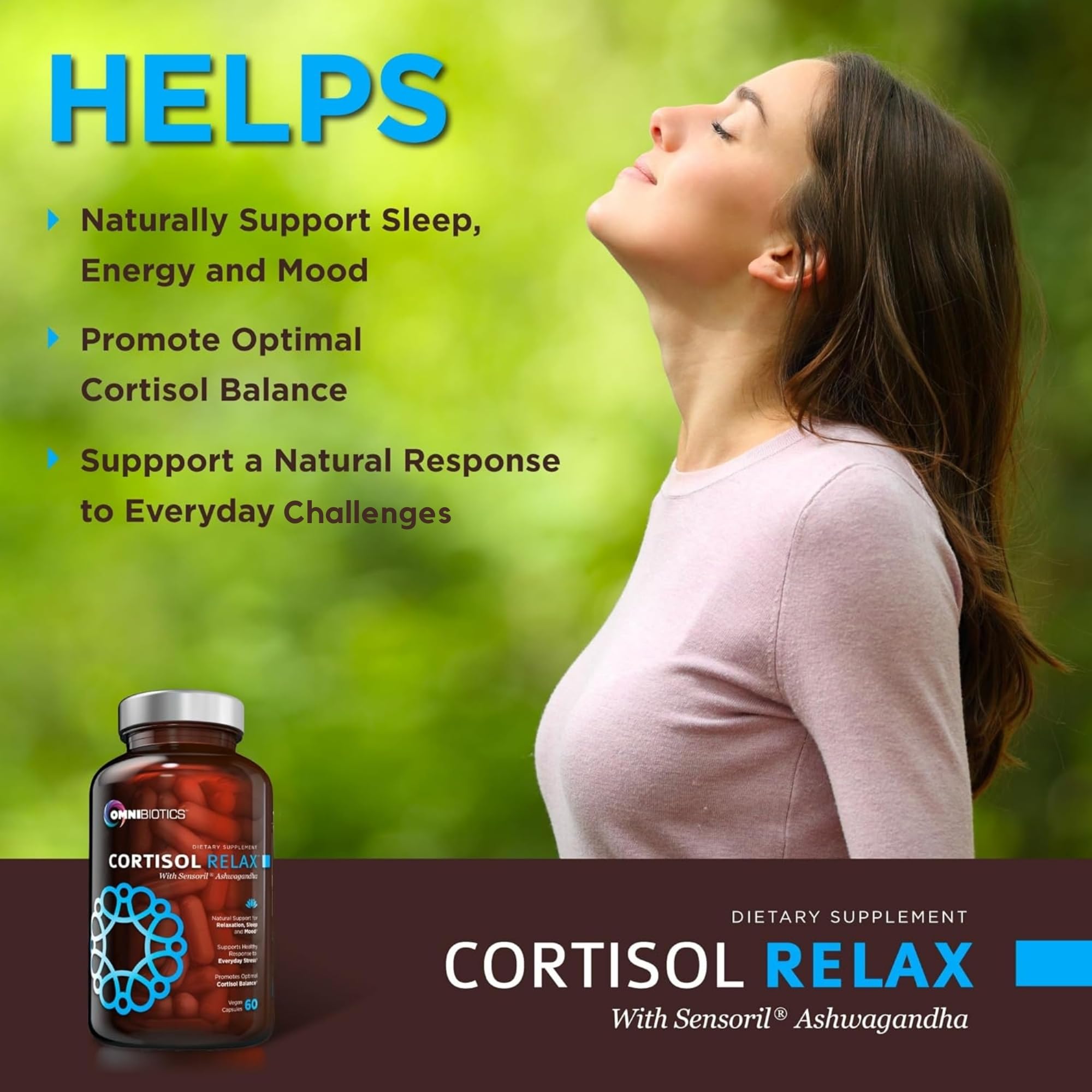 Foto 4 pulgar | Suplemento Cortisol Relax de Omnibiotics con Ashwagandha 60 Cápsulas - Venta Internacional