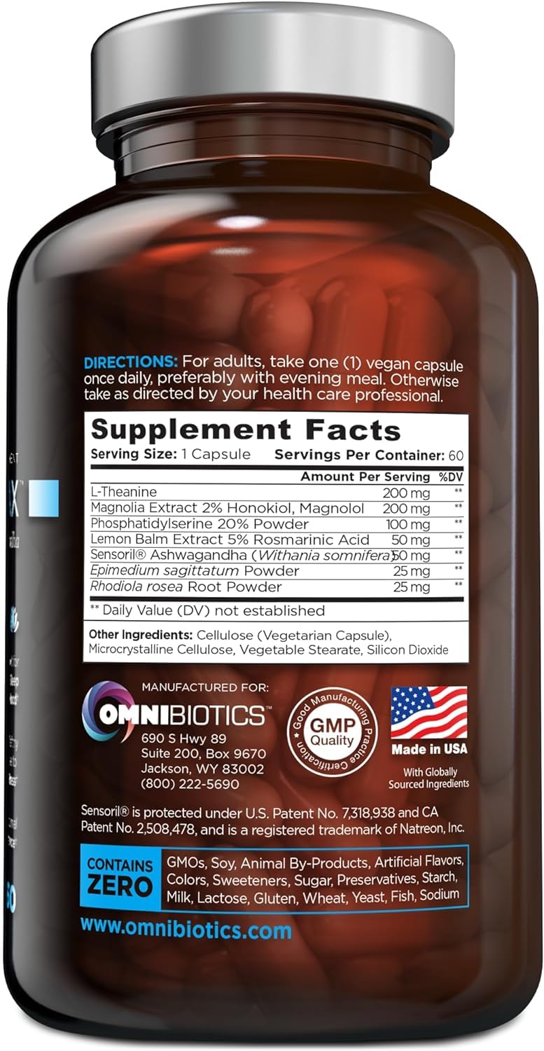 Foto 7 pulgar | Suplemento Cortisol Relax de Omnibiotics con Ashwagandha 60 Cápsulas - Venta Internacional