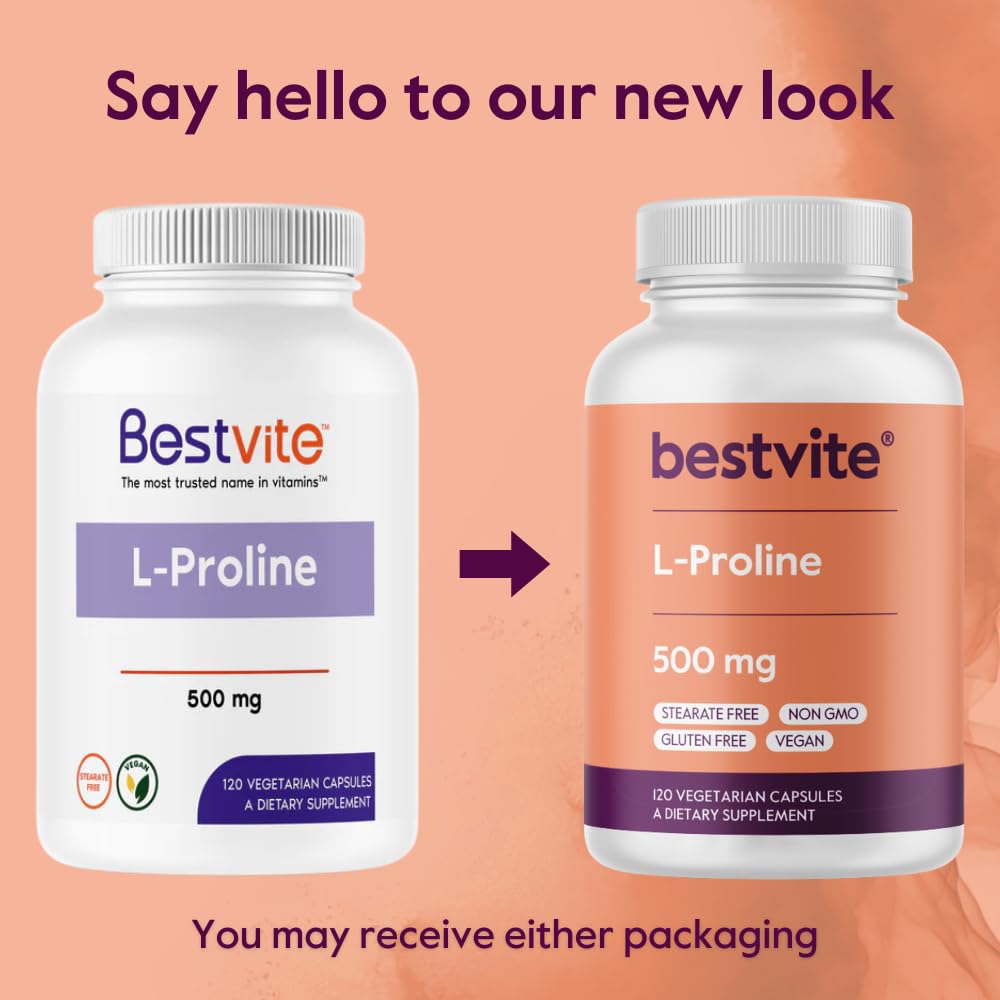 Foto 3 | Suplemento Bestvite L-prolina 500 Mg (120 Cápsulas) Vegano - Venta Internacional.