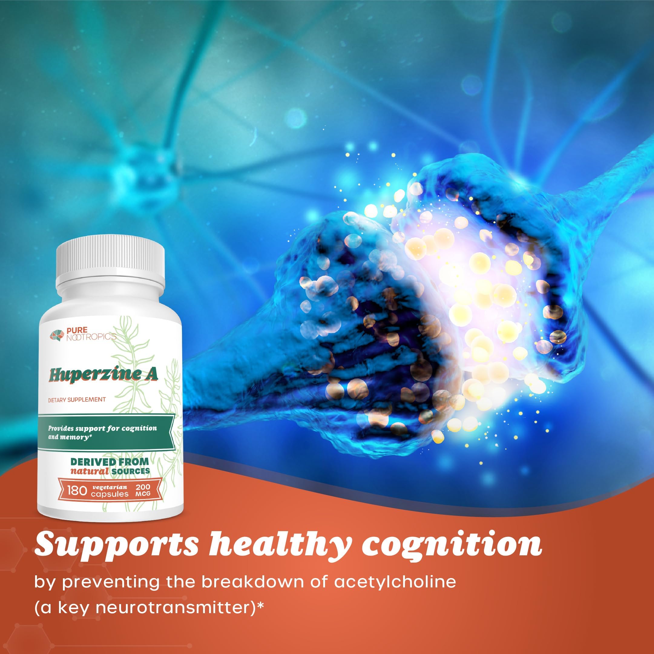 Foto 5 pulgar | Suplemento Pure Nootropics Huperzine A 200 Mcg 180 Cápsulas - Venta Internacional.