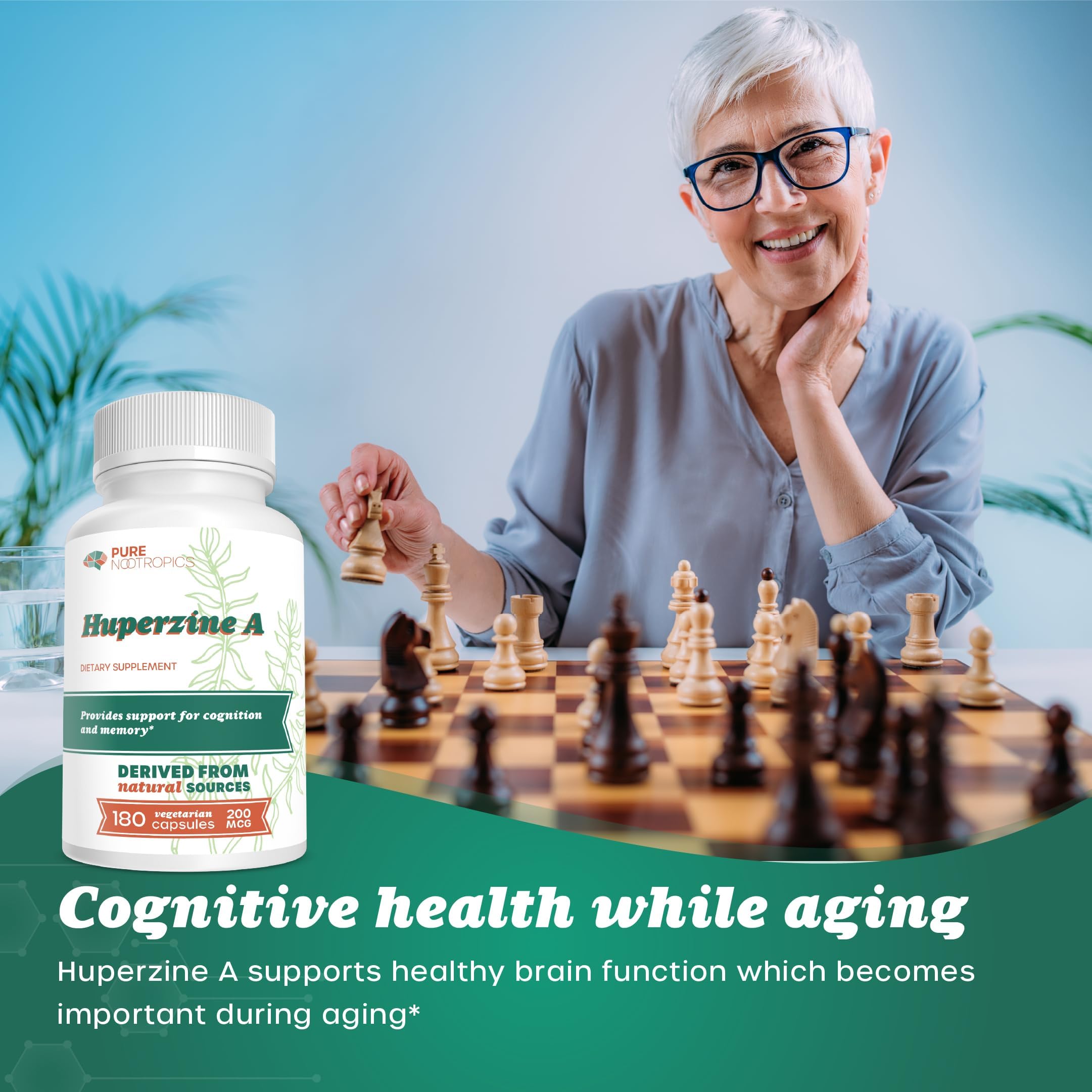 Foto 6 pulgar | Suplemento Pure Nootropics Huperzine A 200 Mcg 180 Cápsulas - Venta Internacional.