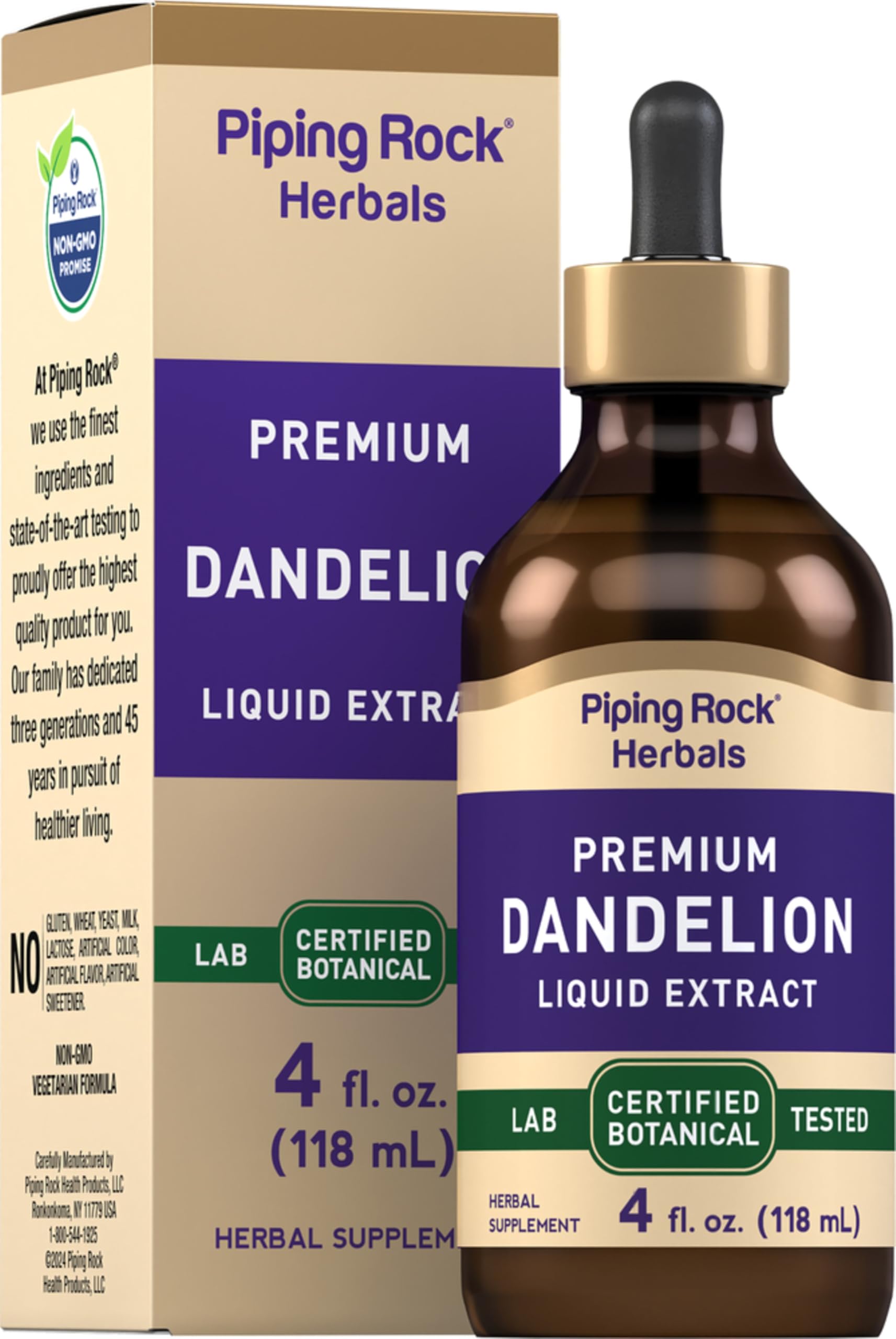 Foto 2 pulgar | Suplemento De Extracto De Raíz De Diente De León Piping Rock, 120 Ml - Venta Internacional.