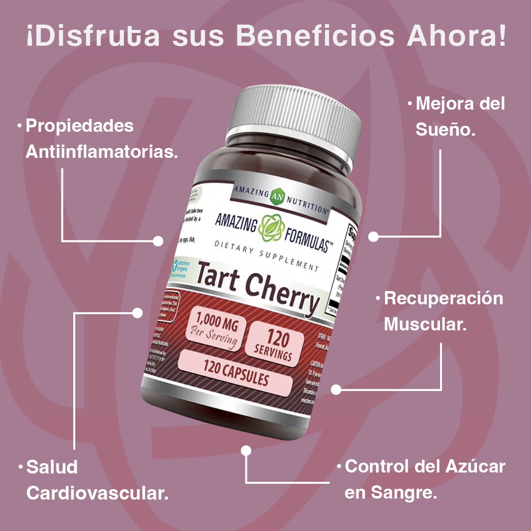 Foto 3 pulgar | Amazing Formulas Tart Cherry Alivio Dolor Inflamación Cereza Ácida 120 Cápsulas