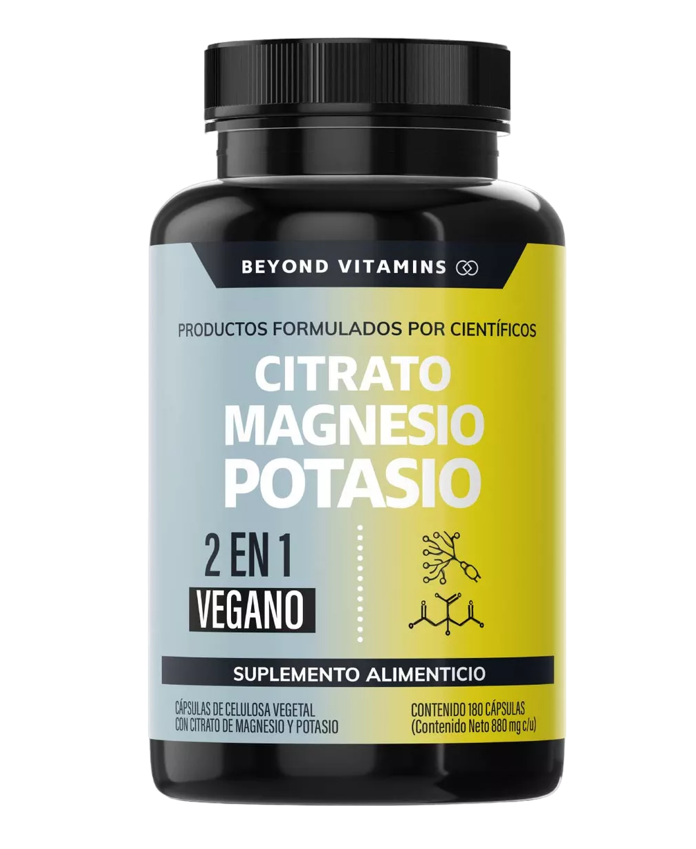 Foto 2 pulgar | Suplemento de Citrato de Magnesio y Potasio 1500mg con Plátano en Polvo - 180 Cápsulas Veganas