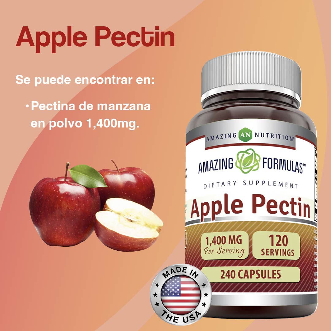 Foto 4 pulgar | Amazing Formulas Apple Pectin Digestión Control Colesterol Pectina De Manazana 120 Cápsulas