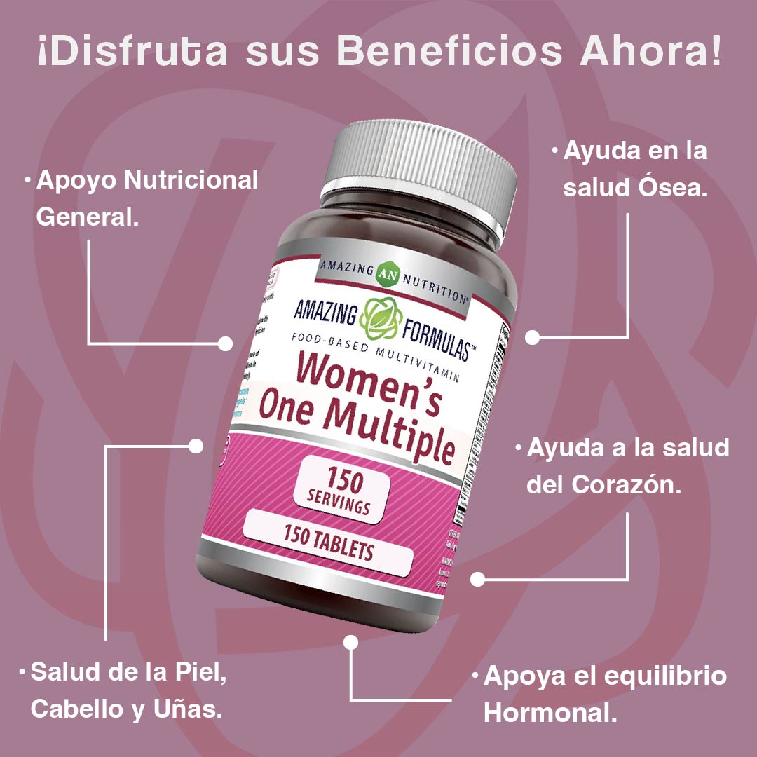Foto 3 pulgar | Amazing Formulas Womens' One Multiple Salud Mujer Multivitaminico 150 Tabletas