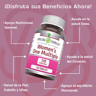 Foto 2 | Amazing Formulas Womens' One Multiple Salud Mujer Multivitaminico 150 Tabletas
