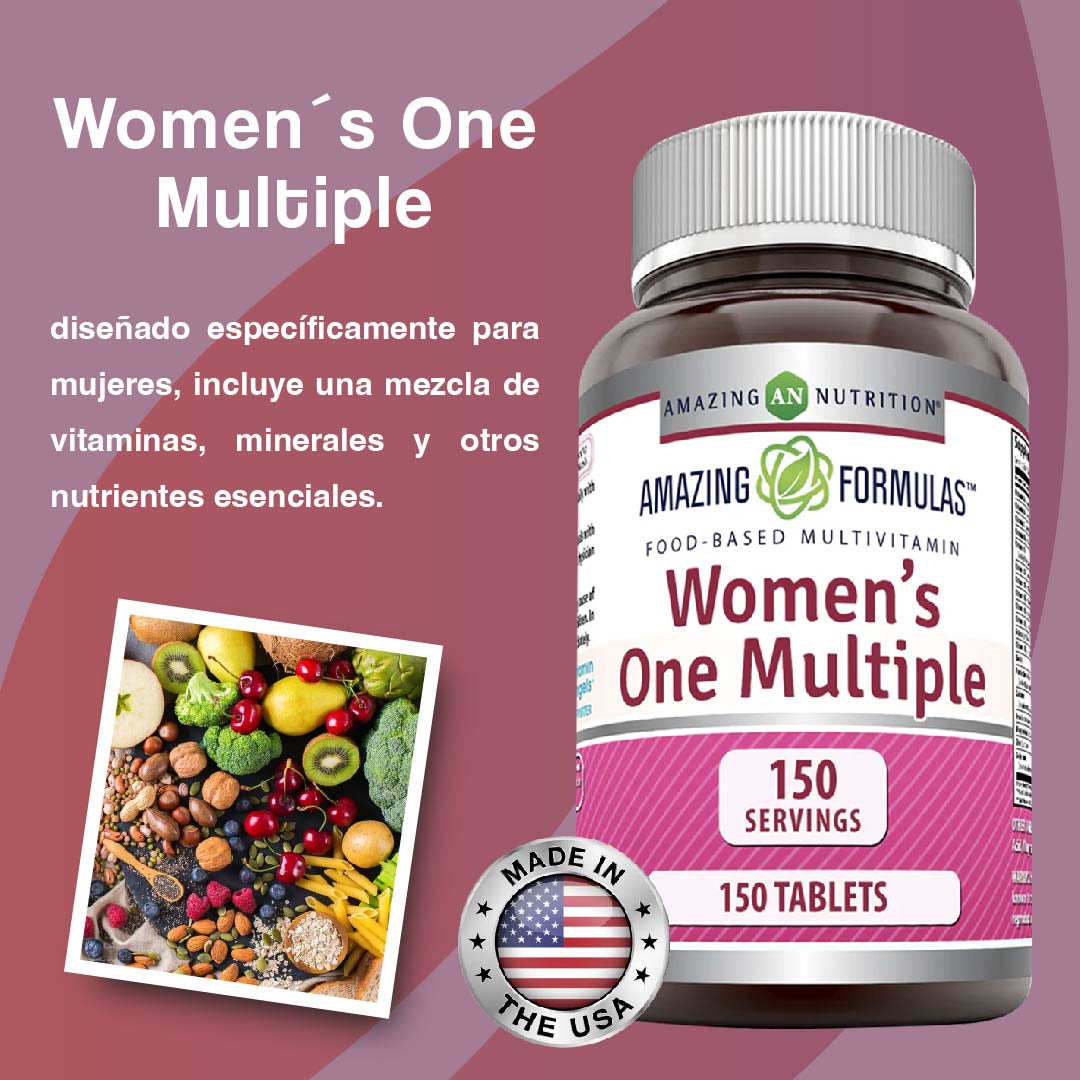 Foto 4 pulgar | Amazing Formulas Womens' One Multiple Salud Mujer Multivitaminico 150 Tabletas