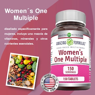 Foto 3 | Amazing Formulas Womens' One Multiple Salud Mujer Multivitaminico 150 Tabletas