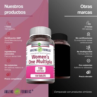 Foto 5 | Amazing Formulas Womens' One Multiple Salud Mujer Multivitaminico 150 Tabletas