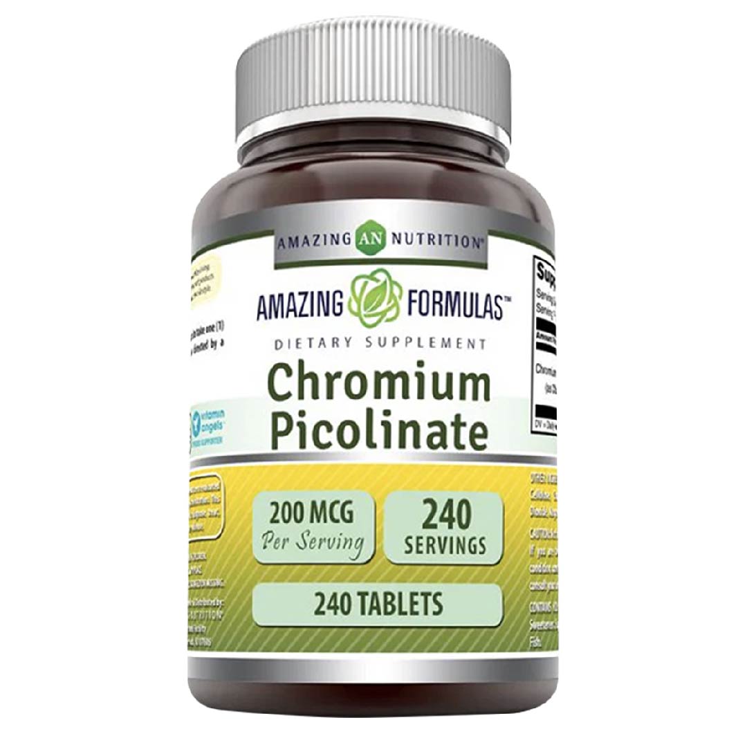 Amazing Nutrition, Picolinato De Cromo Regulación Del Azúcar Perdida De Peso 240 Tabletas
