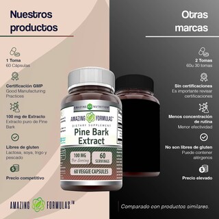 Foto 5 | Amazing Formulas Pine Bark Extract 100mg Antioxidante 60 Cápsulas