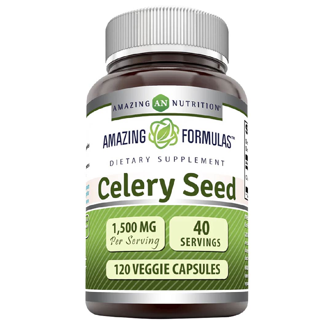 Foto 2 pulgar | Amazing Formula Celery Seed 1500mg Apoyo Digestivo Antioxidantes Semilla De Apio 120 Cápsulas