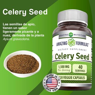 Foto 3 | Amazing Formula Celery Seed 1500mg Apoyo Digestivo Antioxidantes Semilla De Apio 120 Cápsulas