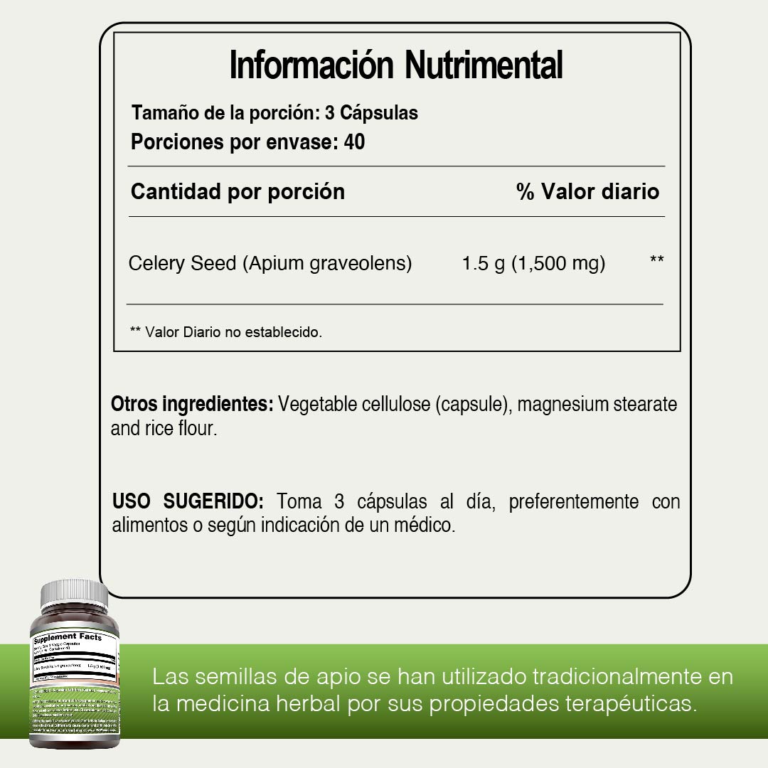 Foto 5 pulgar | Amazing Formula Celery Seed 1500mg Apoyo Digestivo Antioxidantes Semilla De Apio 120 Cápsulas