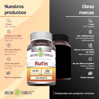 Foto 5 | Amazing Formulas Rutin Antioxidante Antiinflamatorio Salud Ocular 500 Mg Rutina 200 Tabletas