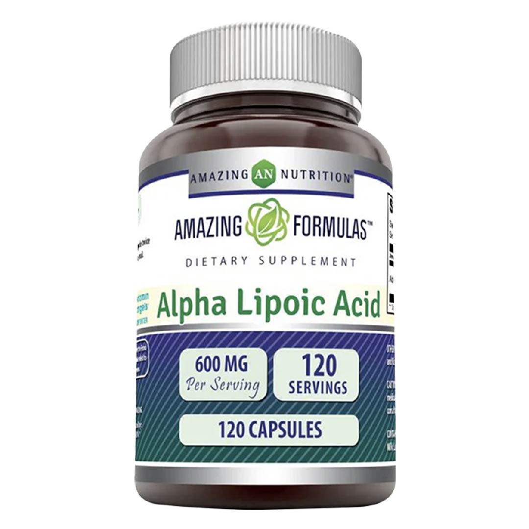 Amazing Formulas Alpha Lipoic Acid 600 Mg Ácido Lipoico Antioxidante Antiinflamatorio 120 Cápsulas