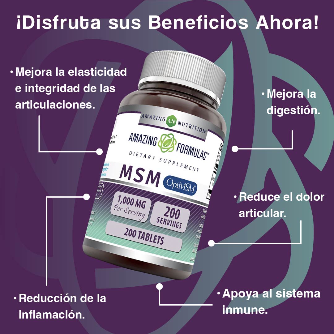 Foto 3 pulgar | Amazing Formulas Msm Salud Articular Antiinflamatorio 1000 Mg 200 Tabletas