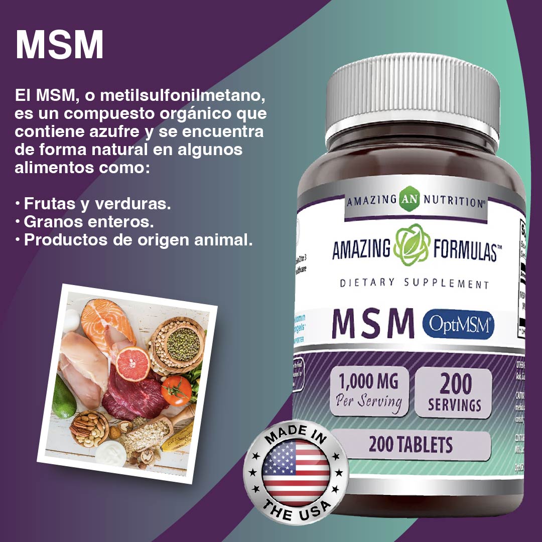 Foto 4 pulgar | Amazing Formulas Msm Salud Articular Antiinflamatorio 1000 Mg 200 Tabletas
