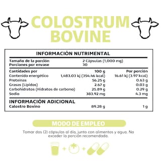 Foto 6 | Suplemento Alimenticio Beyond Vitamins Calostro Bovino Grass Fed De Libre Pastoreo 1000 Mg Bovine Colostrum 60 Cápsulas