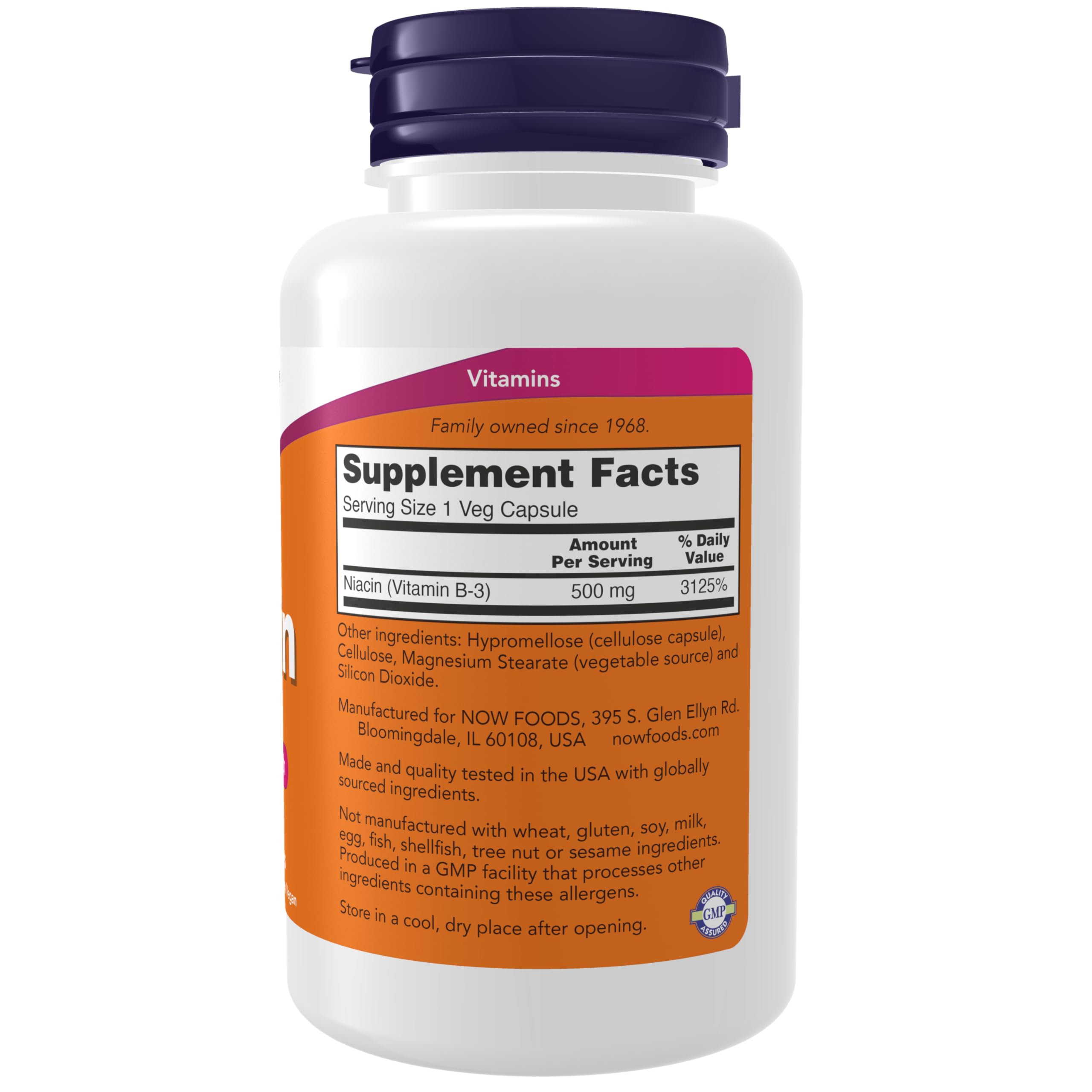 Foto 3 pulgar | Suplementos Now Foods Niacina (vitamina B-3) 500 Mg 100 Cápsulas - Venta Internacional.