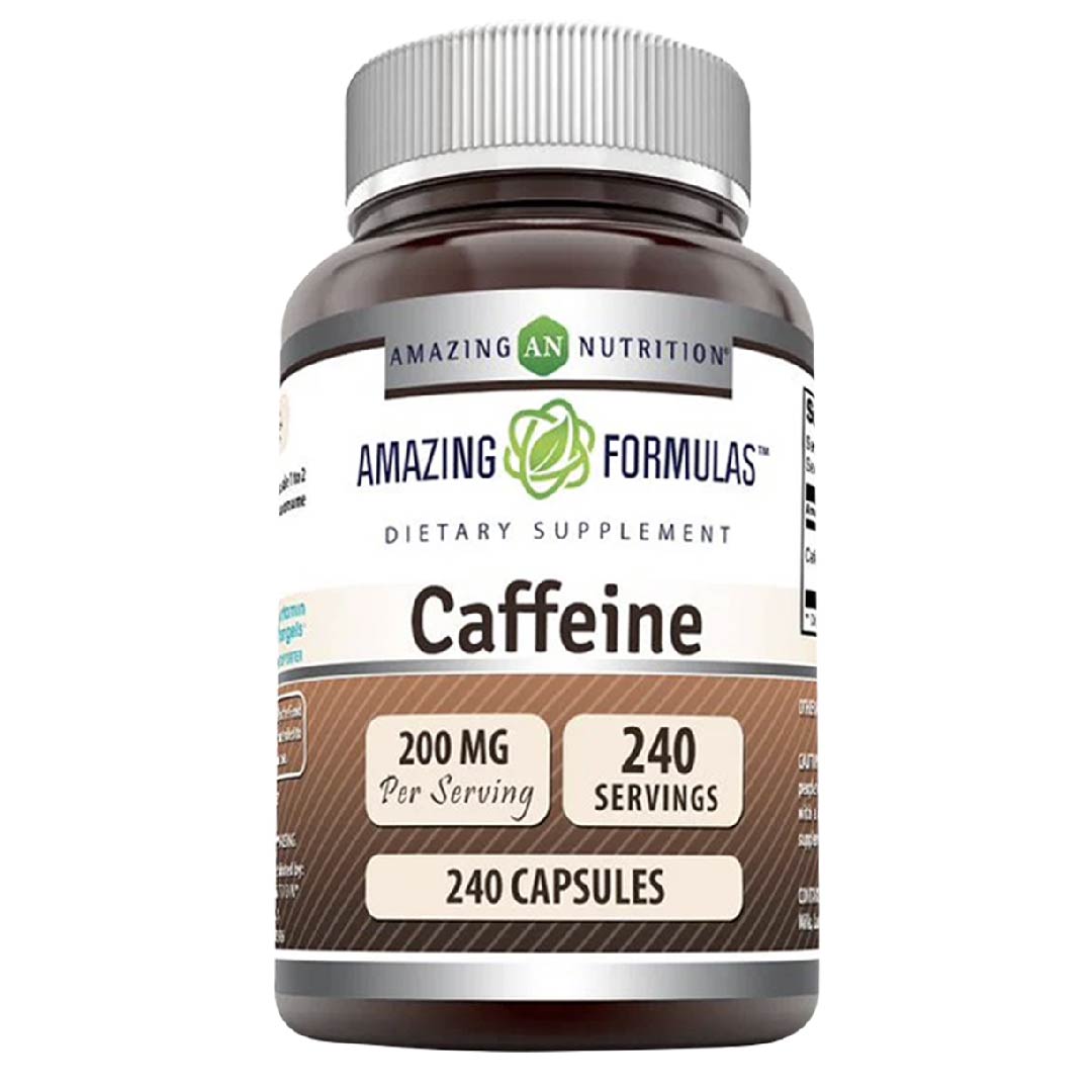 Foto 2 pulgar | Amazing Formulas Caffeine 200mg Cafeína Energía Ejercicio Estimulación Del Metabolismo240 Cápsulas