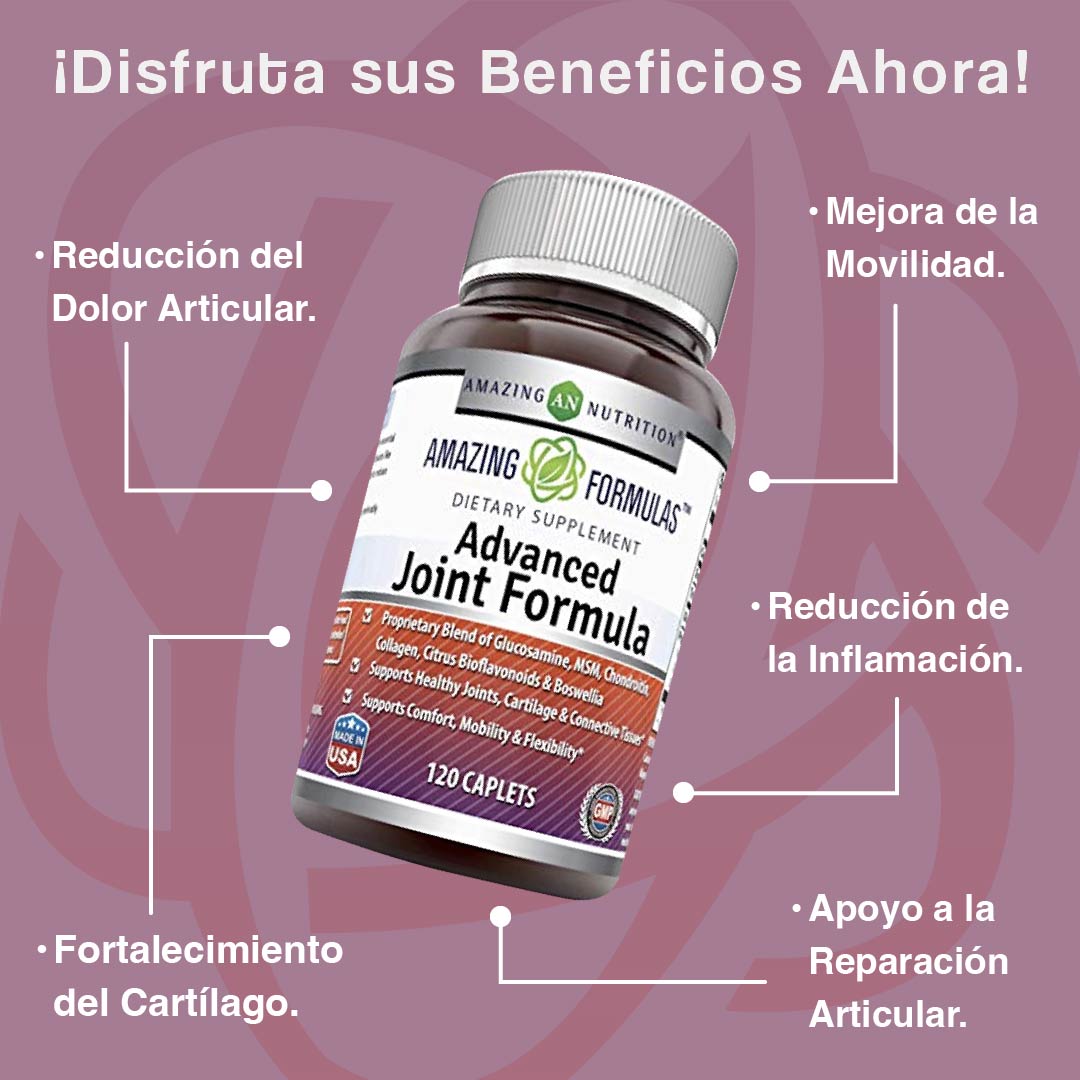Foto 3 pulgar | Amazing Formulas Advanced Joint Formula Glucosamina Msm Articualciones Alivio Del Dolor 120 Cápsulas
