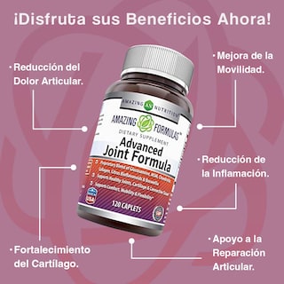 Foto 2 | Amazing Formulas Advanced Joint Formula Glucosamina Msm Articualciones Alivio Del Dolor 120 Cápsulas