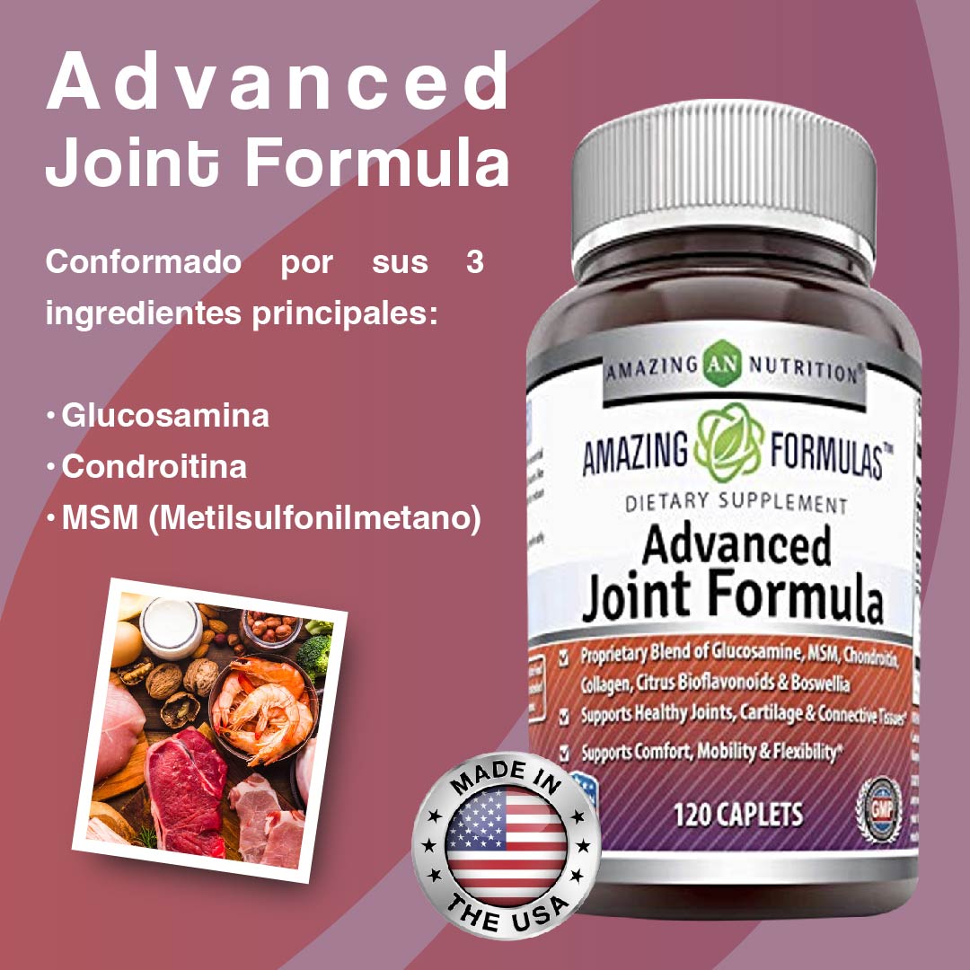 Foto 4 pulgar | Amazing Formulas Advanced Joint Formula Glucosamina Msm Articualciones Alivio Del Dolor 120 Cápsulas